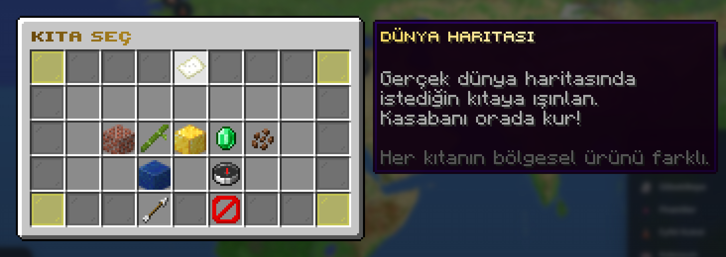 LivaMC Towny kıta seçimi